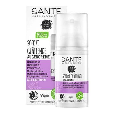 Sante Sofort Glättende Augencreme natürliche Hyaluronsäure & Parakresse