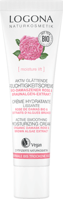 Logona MOISTURE LIFT Aktiv glättende Feuchtigkeitscreme Bio-Damaszener Rose