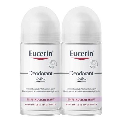 EUCERIN Deodorant Roll-on 24h Doppelpack